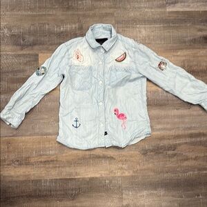 Kids Light Blue Jacket with Fun Patches